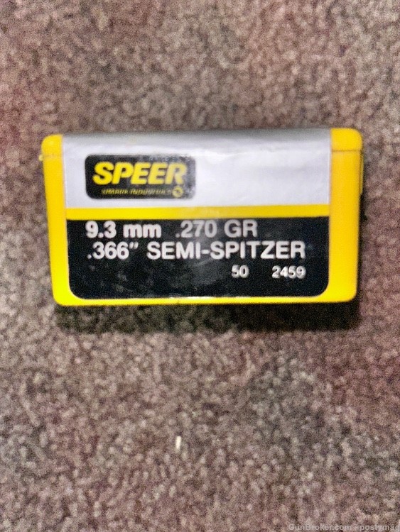 SPEER 9.3mm .366 semi spitzer 220gr (full box sealed ) nosler big bore l-img-0