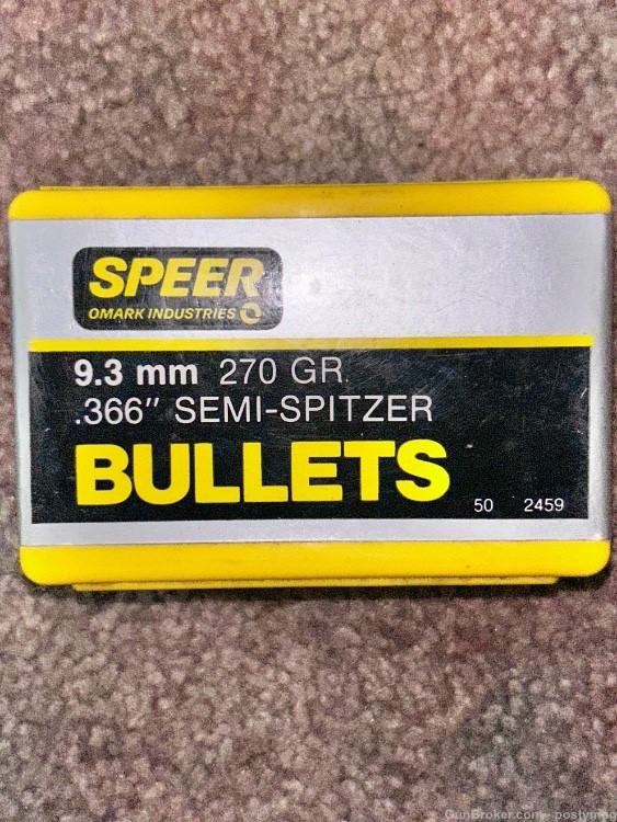 SPEER 9.3mm .366 semi spitzer 220gr (full box sealed ) nosler big bore l-img-1