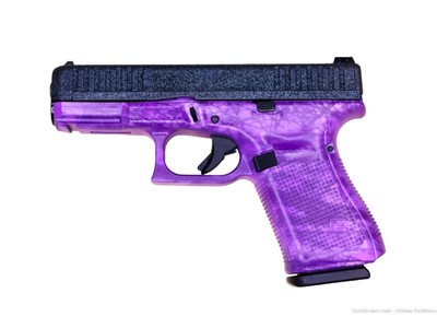 Custom Glock 44 Shattered Purple 22LR 4" 10+1 G44 Black Glitter Gun