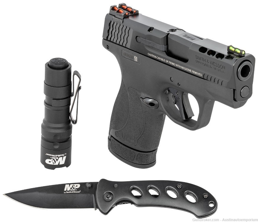 New Smith and Wesson PC M&P9 Shield Plus Ported TS 9mm EDC Kit NO CARD FEE -img-0