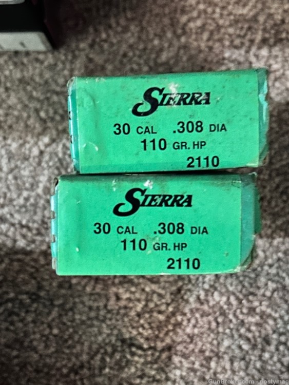 .308 30cal Sierra Varminter 110grain hp 2 sealed boxes (200qty )nosler nato-img-0