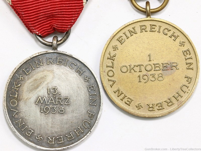 Set of 2 German WW2 Occupation Medals Austria and Sudetenland -img-1