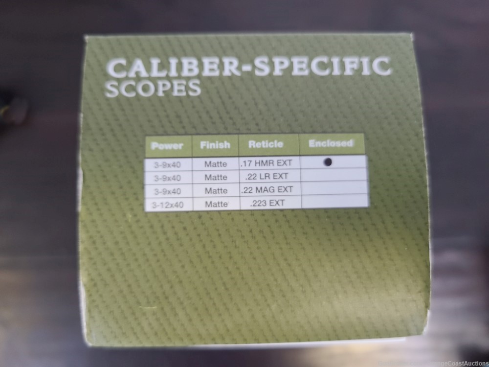 Cabelas .17 HMR Rifle Scope, 3-9x40mm, Butler Creek Covers, Unused in Box-img-17
