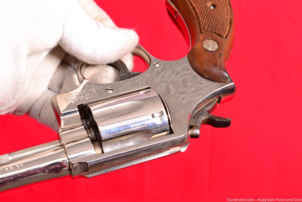 NICE S&W SMITH WESSON MODEL 10-7 NICKEL .38 REVOLVER Wood Grips NO RESERVE-img-7