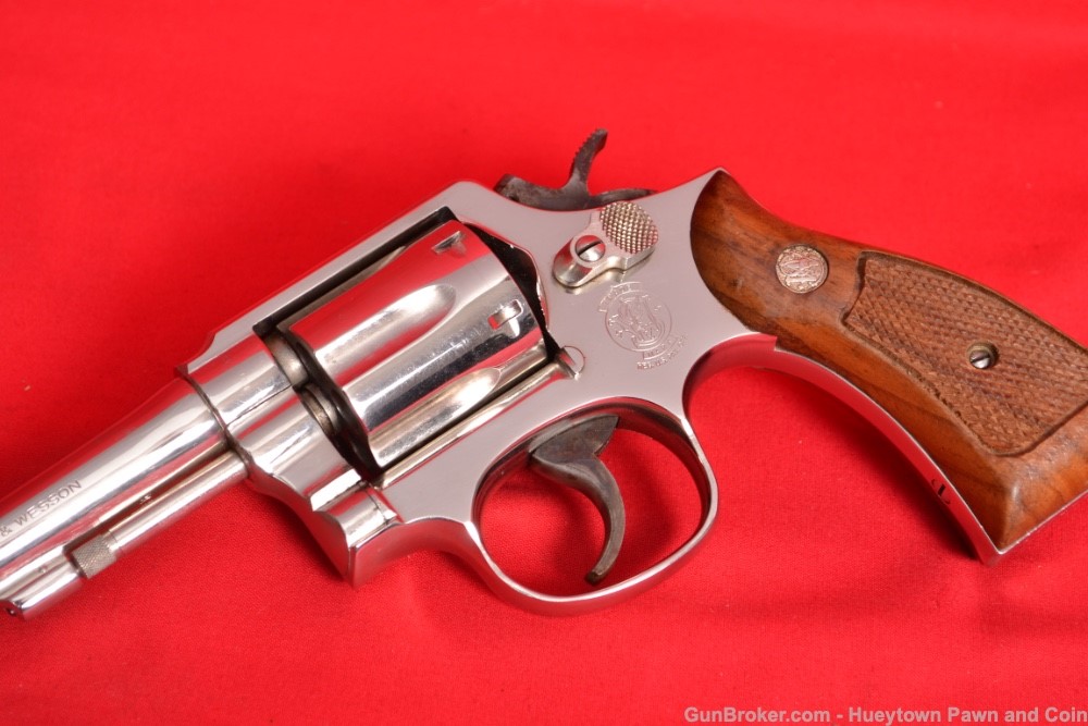 NICE S&W SMITH WESSON MODEL 10-7 NICKEL .38 REVOLVER Wood Grips NO RESERVE-img-21