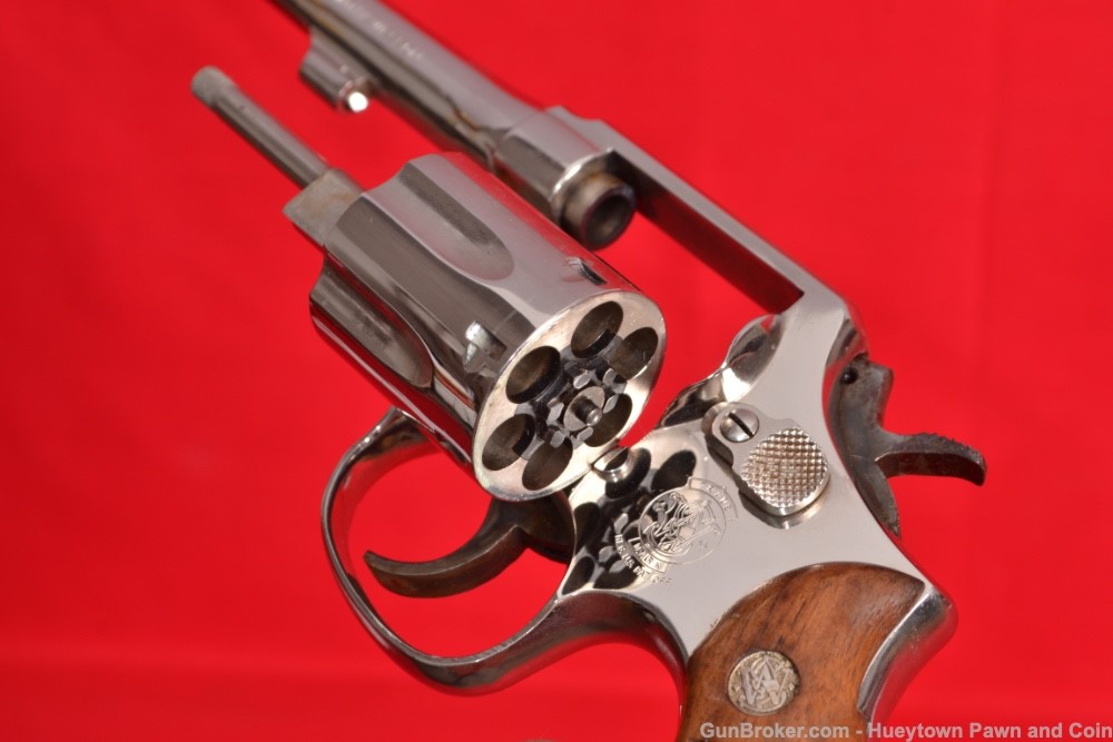 NICE S&W SMITH WESSON MODEL 10-7 NICKEL .38 REVOLVER Wood Grips NO RESERVE-img-19