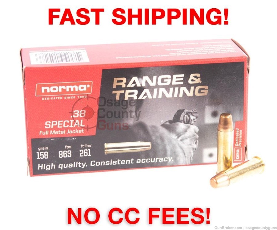 Norma 38 Spl Special Ammo 158 Gr FMJ  - 50 Rds-img-0