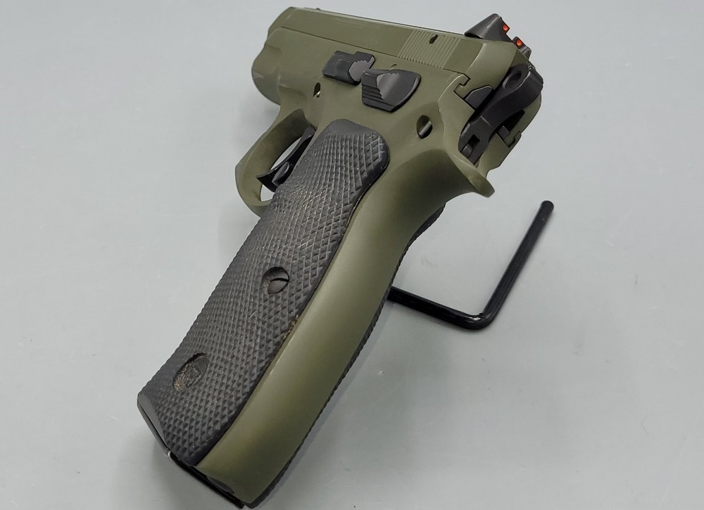 CZ-75 Semi Compact 9mm Luger 3.75" Semi Auto Pistol Olive Drab DA/SA 9x19  -img-3