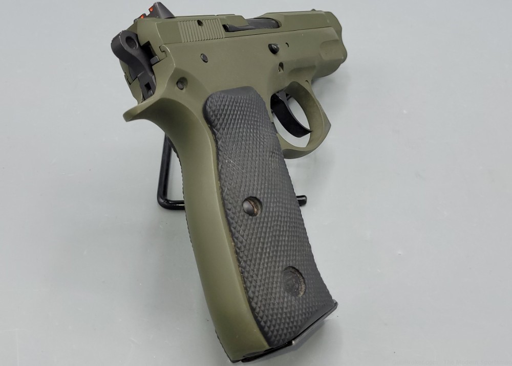 CZ-75 Semi Compact 9mm Luger 3.75" Semi Auto Pistol Olive Drab DA/SA 9x19  -img-4