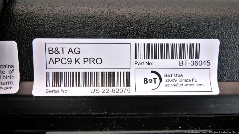 B&T APC9K PRO PISTOL 4.3" BARREL 9MM 1 30-ROUND MAG FLIP-UP SIGHTS W/ BRACE-img-7