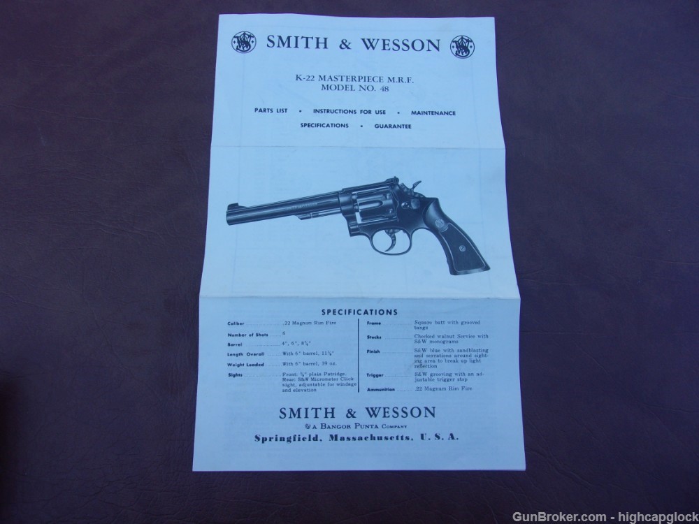 Smith & Wesson 48 .22 Mag 8 3/8" K Frame Revolver S&W EMPLOYEE GUN $1START -img-30