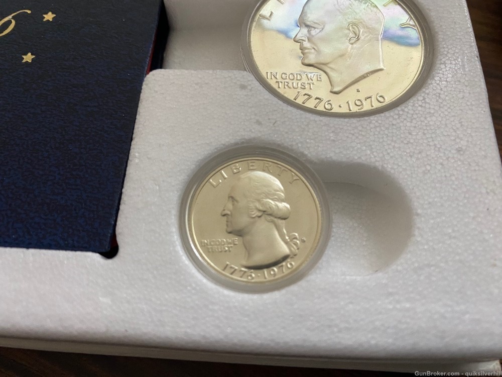 Gorgeous 1976 Bicentennial Silver Proof Coin Set Dollar Half Dollar Quarter-img-3