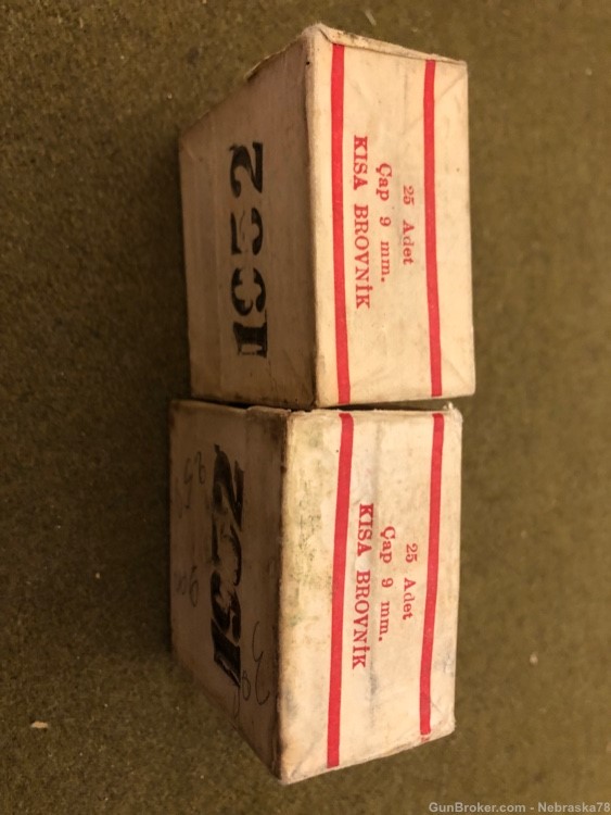 50 rounds vintage Turkish .380 ACP auto ammo sealed boxes -img-2
