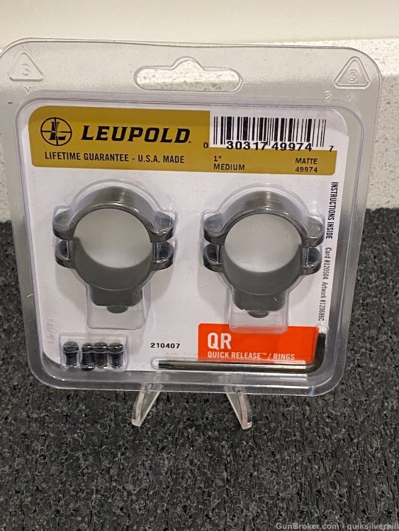 New Leupold 1” Medium Matte QR Quick Release Scope Rings-img-1