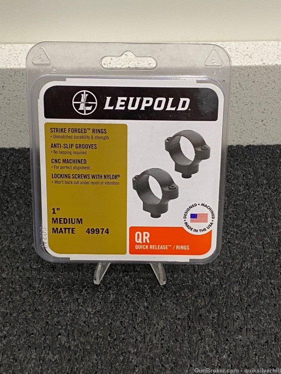 New Leupold 1” Medium Matte QR Quick Release Scope Rings-img-0