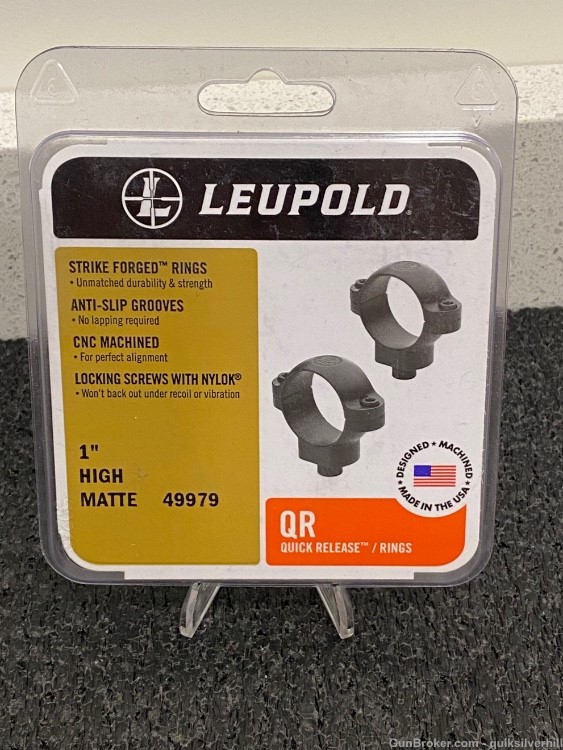 New Leupold 1” High Matte QR Quick Release Scope Rings-img-0