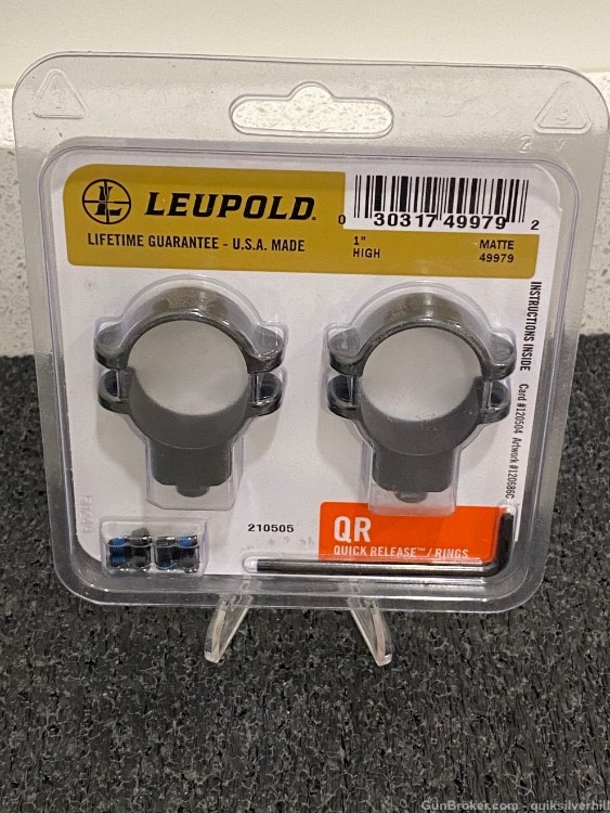 New Leupold 1” High Matte QR Quick Release Scope Rings-img-1