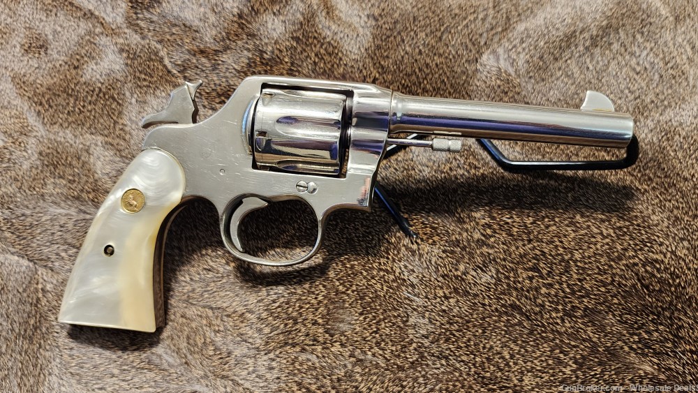 COLT New Service Revolver 38 W.C.F. 5.4" barrel Nickel-img-14