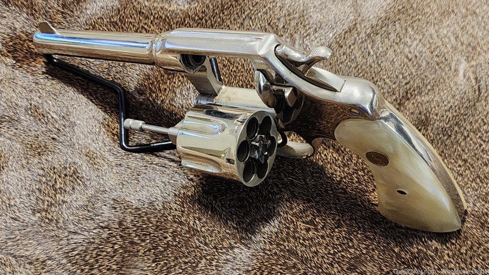 COLT New Service Revolver 38 W.C.F. 5.4" barrel Nickel-img-2