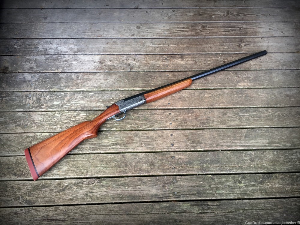 Hand Engraved Savage 220A 12 gauge 28” barrel Single Shot Shotgun -img-23