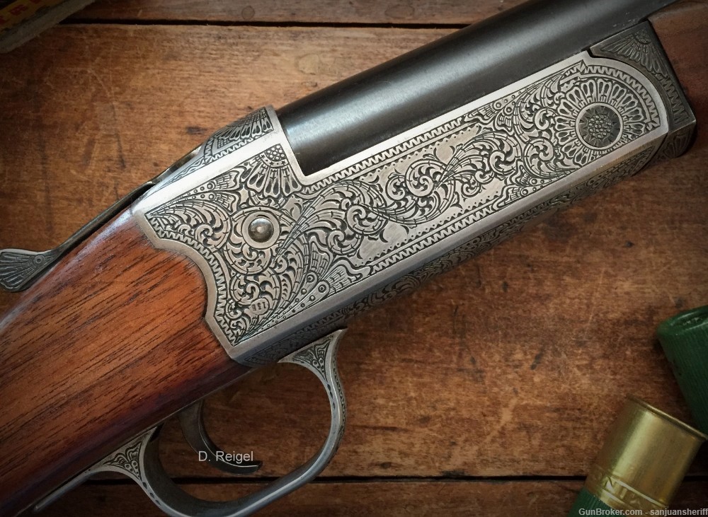 Hand Engraved Savage 220A 12 gauge 28” barrel Single Shot Shotgun -img-1