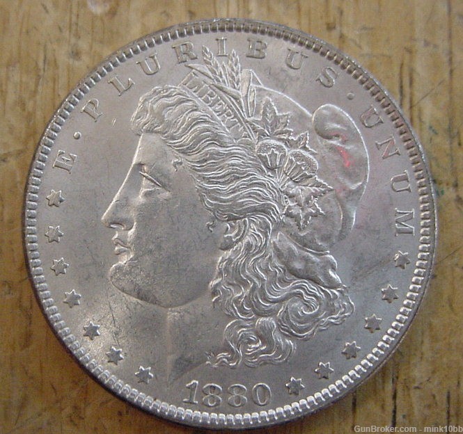 1880 Morgan  Silver Dollar   Nice  4-24-img-0