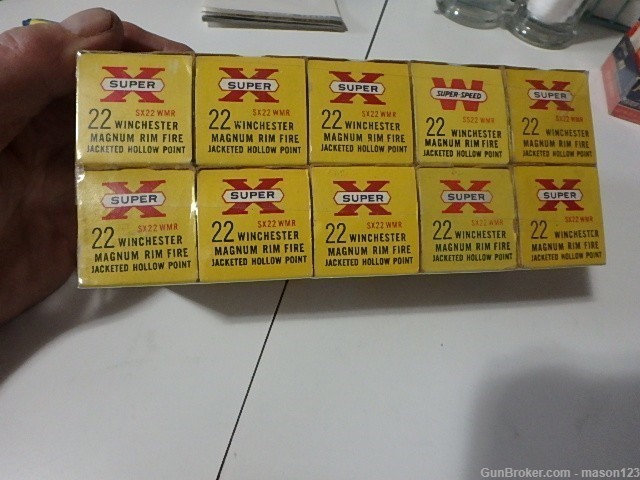 10 OLDER YELLOW WESTERN BOXES OF 22 MAGUM  HOLLOW PT AMMO-img-2