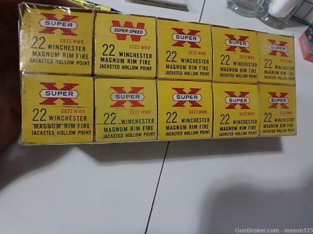10 OLDER YELLOW WESTERN BOXES OF 22 MAGUM  HOLLOW PT AMMO-img-1