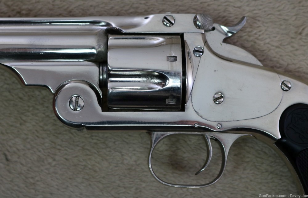 Beautiful Antique Smith & Wesson New Model No 3 44 Russian nickel 6 1/2"-img-15