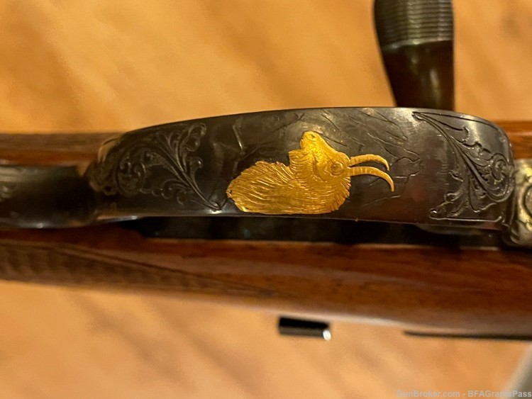 BRNO 22 F 7x57 Mauser Engraved, RARE! 7mm mauser Mannlicher gold inlay -img-26