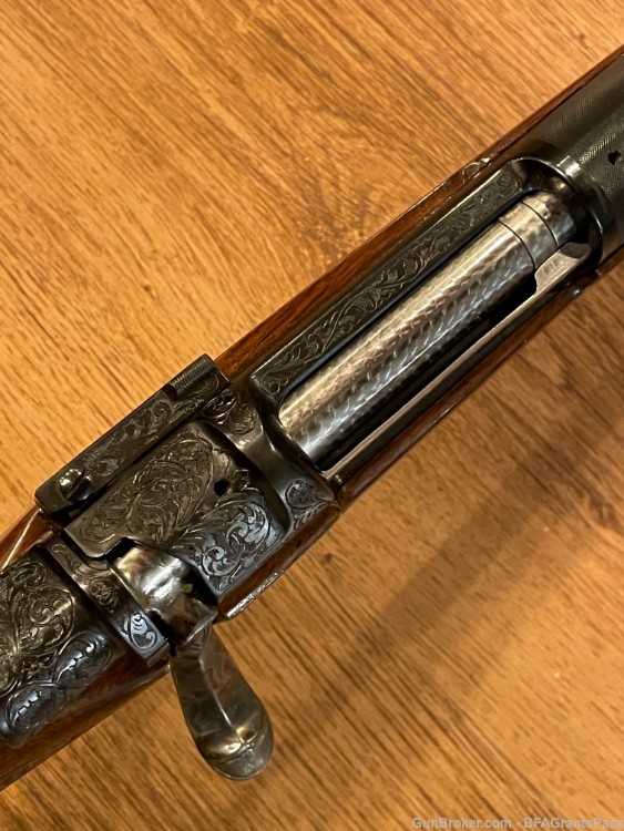 BRNO 22 F 7x57 Mauser Engraved, RARE! 7mm mauser Mannlicher gold inlay -img-10