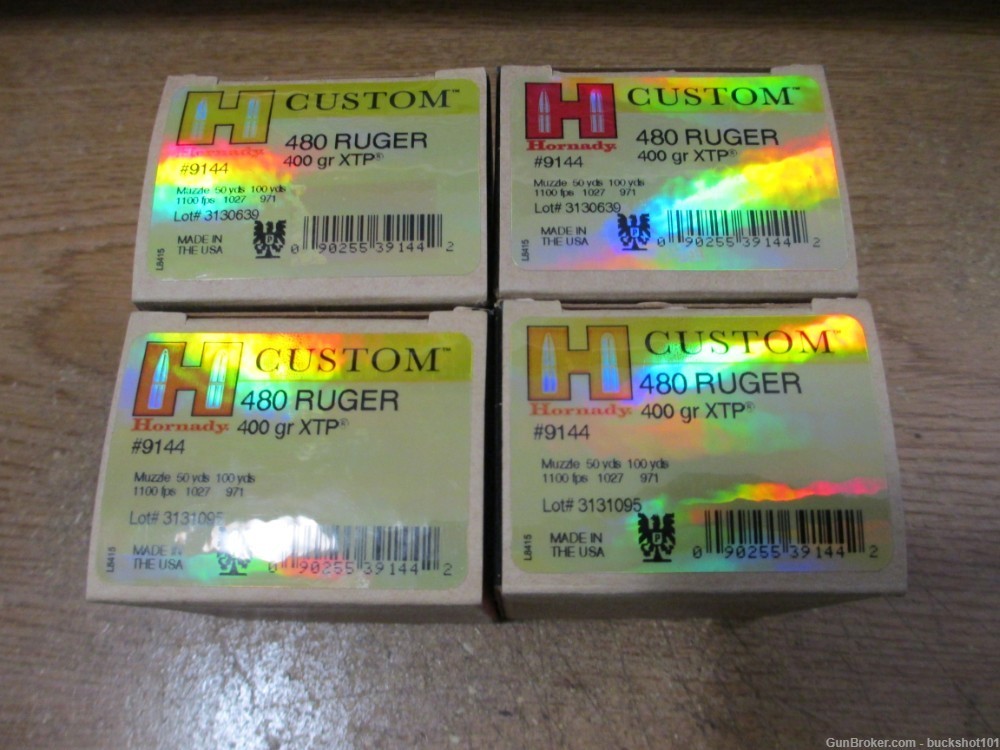 Hornady 480 Ruger 400 GR XTP 80 Rounds-img-2