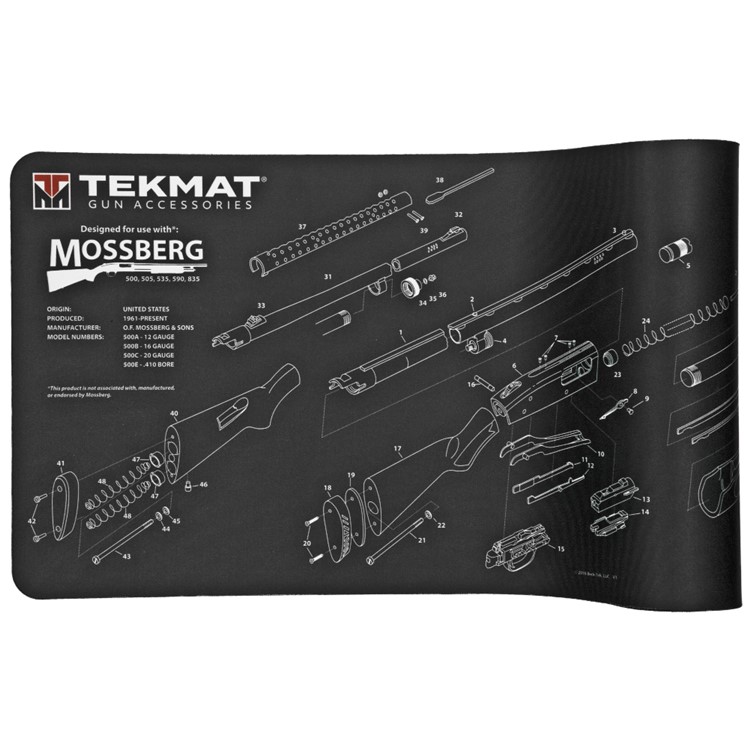 TekMat Mossberg Shotgun Mat, 12"x36", Black, Microfiber TekTowel-img-1