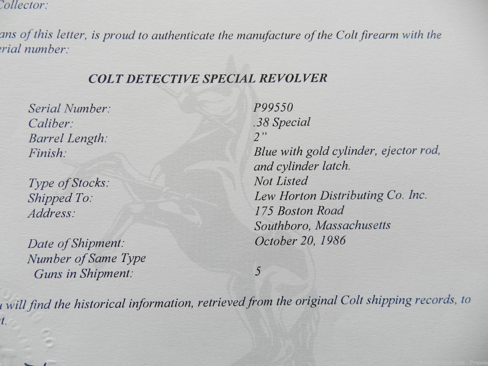 Colt Detective Special Celebrity 38 Spl 2" B/G NIB-img-8