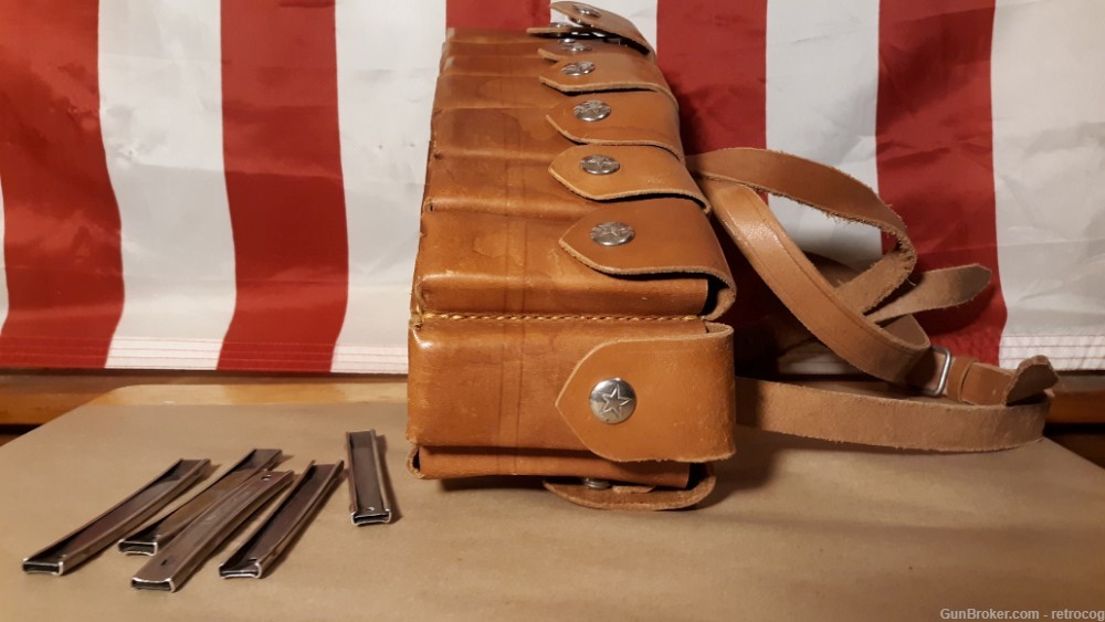 Leather Bandolier Ammo Belt and Stripper Clips for c96 Mauser Pistols-img-2