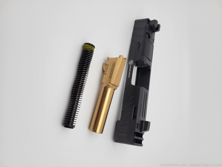 P365X, 3.1", 9MM Spectre Comp Slide with Tin "Gold" barrel and Recoil Assy-img-5