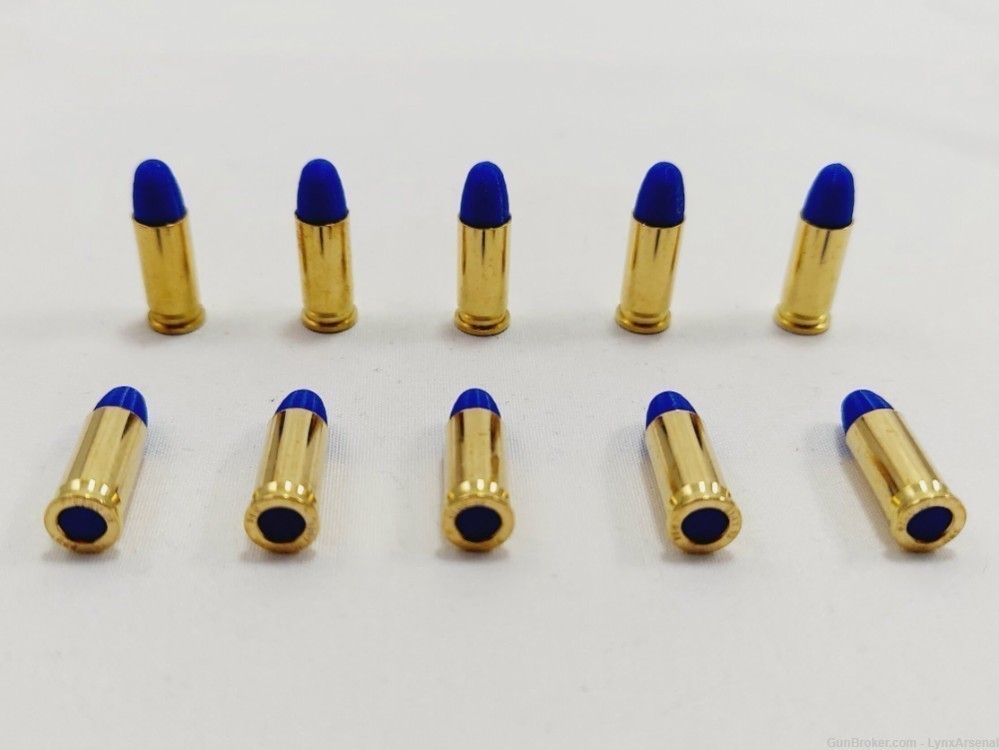 25 ACP Brass Snap caps / Dummy Training Rounds - Set of 10 - Blue-img-0
