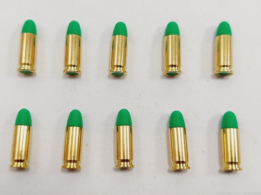 25 ACP Brass Snap caps / Dummy Training Rounds - Set of 10 - Green-img-2