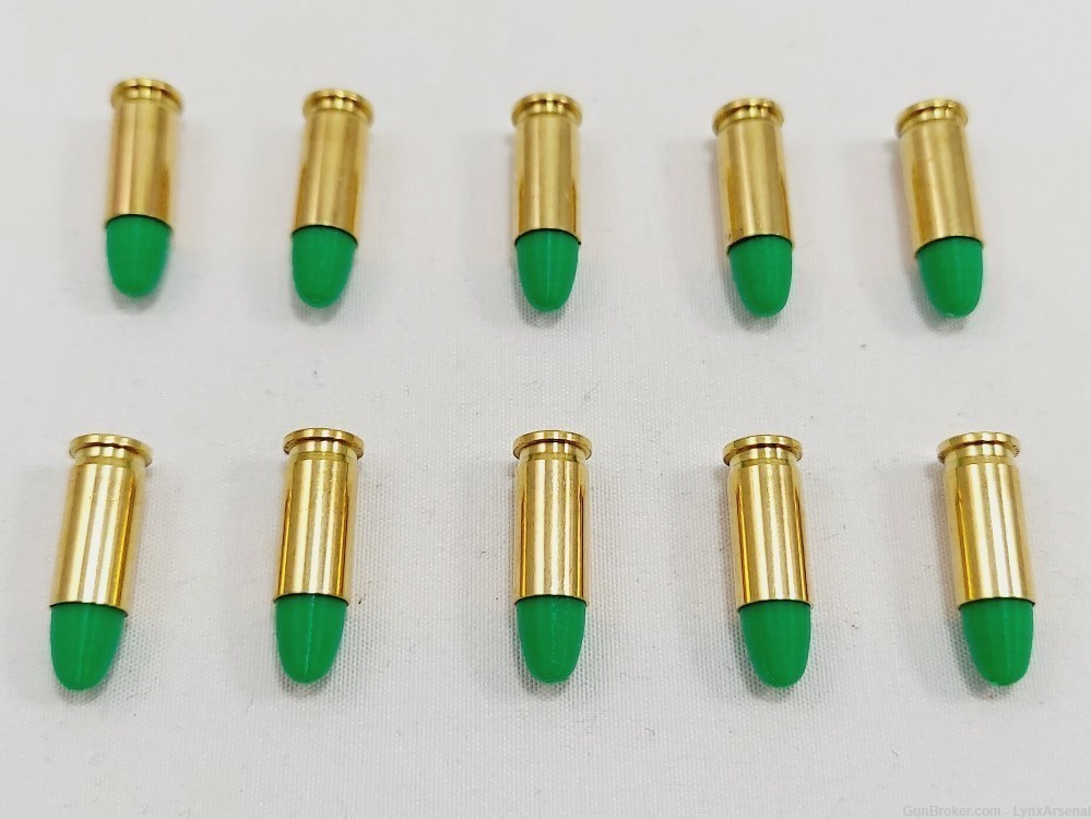 25 ACP Brass Snap caps / Dummy Training Rounds - Set of 10 - Green-img-4
