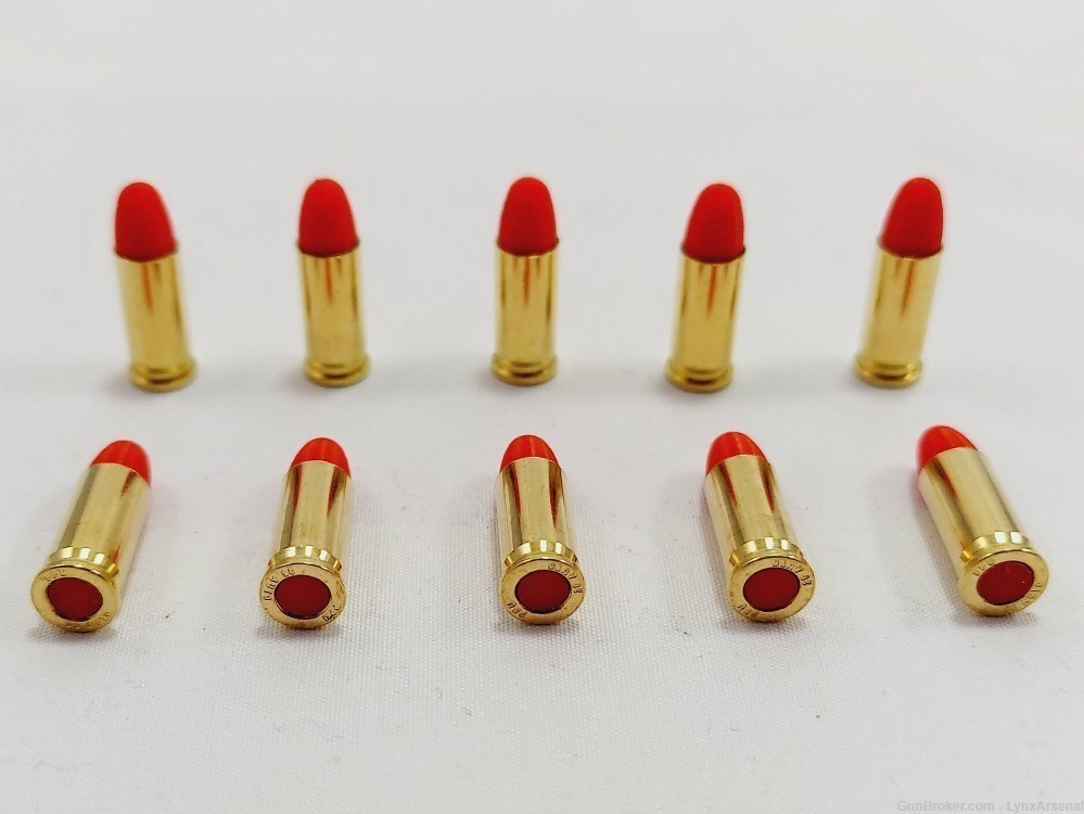 25 ACP Brass Snap caps / Dummy Training Rounds - Set of 10 - Red-img-0