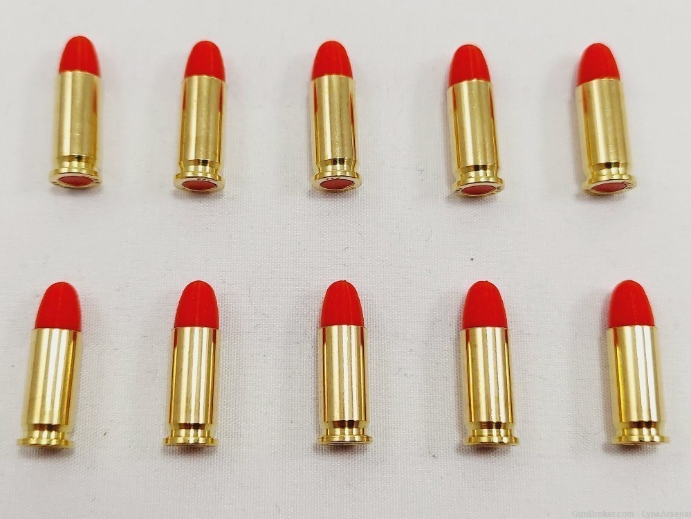 25 ACP Brass Snap caps / Dummy Training Rounds - Set of 10 - Red-img-2