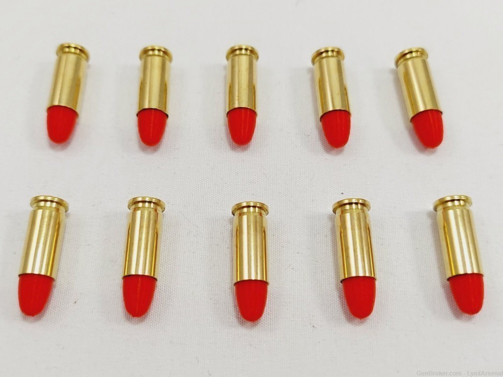 25 ACP Brass Snap caps / Dummy Training Rounds - Set of 10 - Red-img-4