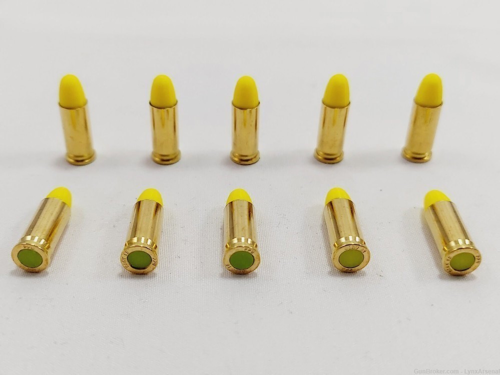 25 ACP Brass Snap caps / Dummy Training Rounds - Set of 10 - Yellow-img-0