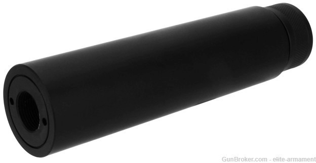 5.75" Fake Can Suppressor Slip Over Barrel Style 5/8x24 TPI Black Aluminum -img-2