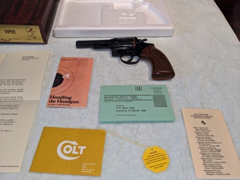 1977 Colt Viper .38 Spl Blued  4" HIGHLY DESIRABLE SNAKE SERIES* LETTERED!-img-3