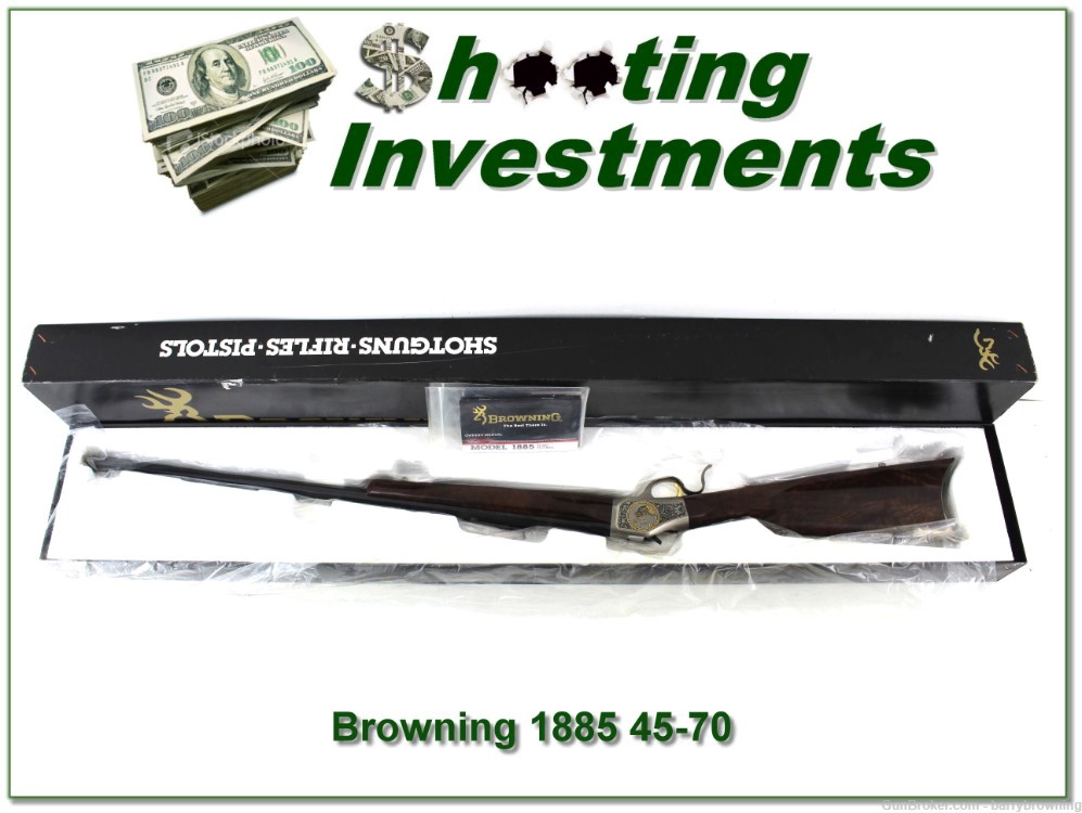 Browning 1885 1994 RMEF High-Grade 45-70 unfired in box!-img-0