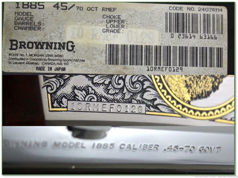 Browning 1885 1994 RMEF High-Grade 45-70 unfired in box!-img-3