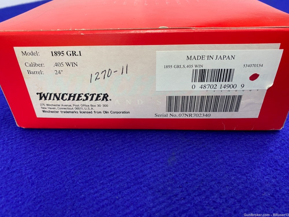 Winchester 1895 Grade I .405 Win Blue 24" *LEGENDARY LEVER-ACTION RIFLE* -img-2