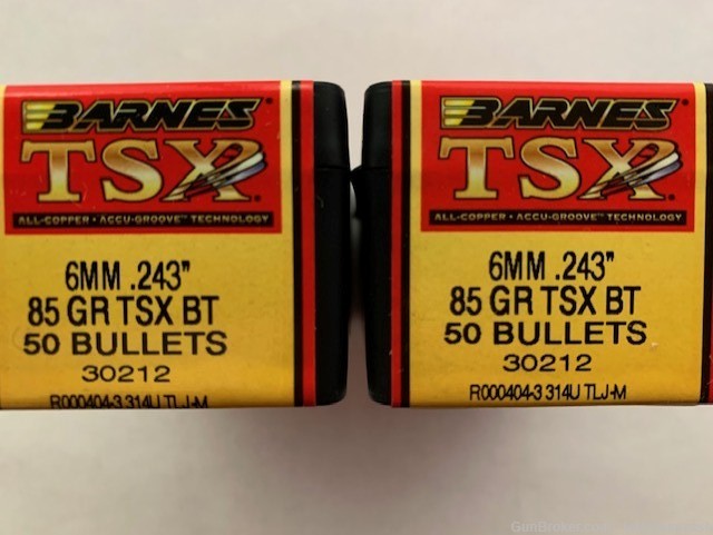 100 Count Barnes 6mm 85gr GR TSX BT part 30212-img-0