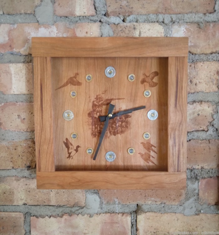 Upland Game Wall Clock - Solid Cherry Wood-img-0